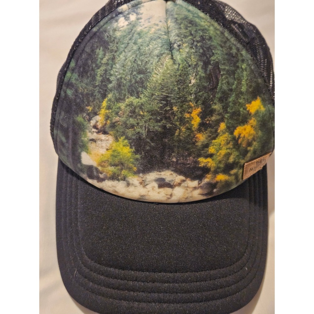 The North Face Nature Landscape Graphic Trucker Hat Black Snapback Baseball Cap - Picture 3 of 7